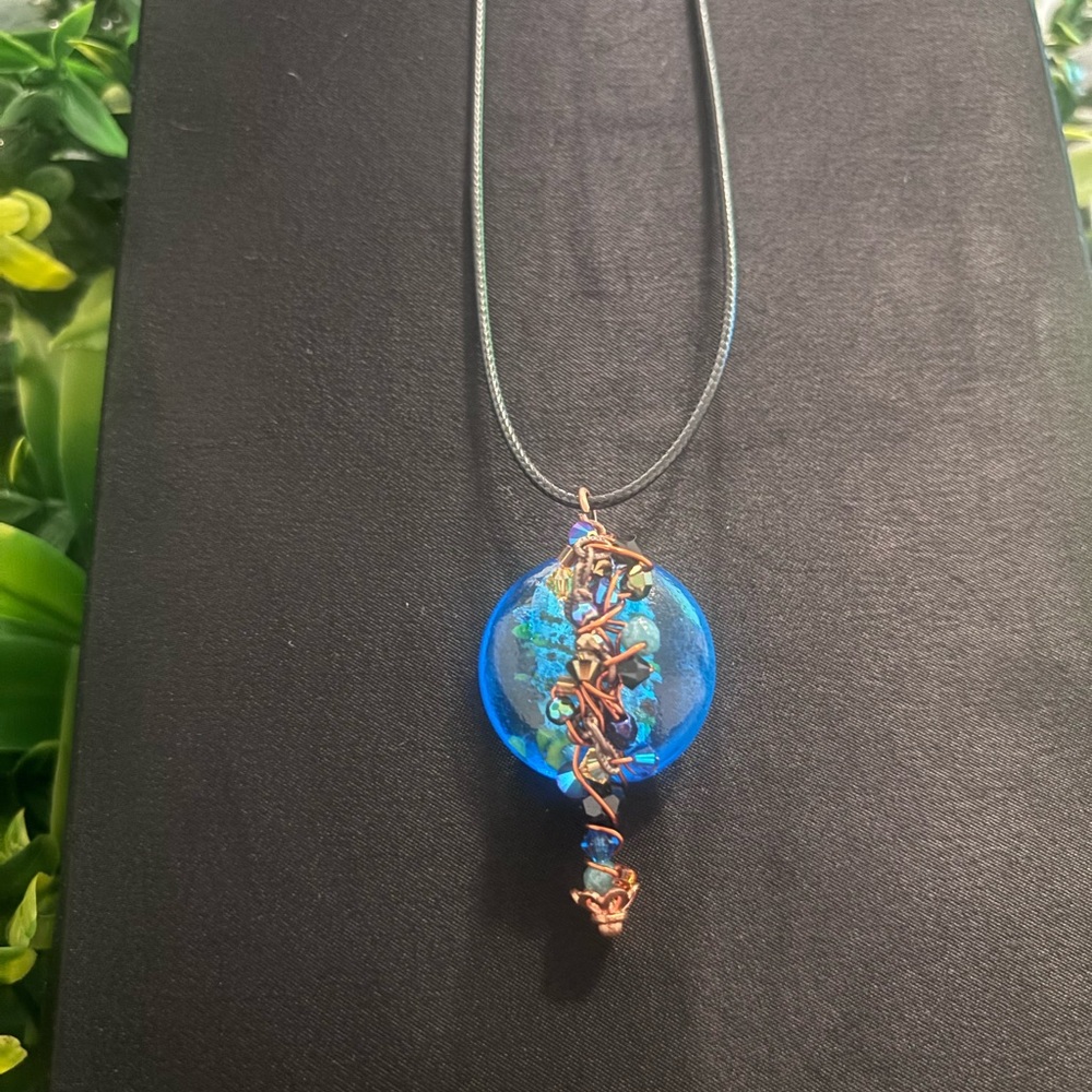 Artisan Blue and Copper Necklace